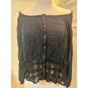 Free People Rainy Days‎ Swing Top Black Size Small